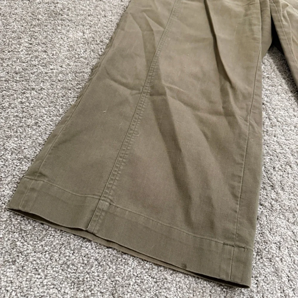 Broome Street Kate Spade Sailor Style‎ Cropped Wide Leg Pants Olive Green Size 0